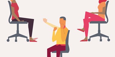Illustration of people in chairs doing exercise