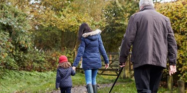 Family on country walk