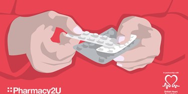 Illustration of close up of hands holding a blister pack of pills